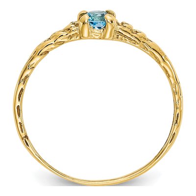 14K Gold Blue Topaz Baby Ring | Madi K Size 3 – view 2