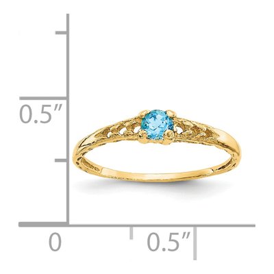 14K Gold Blue Topaz Baby Ring | Madi K Size 3 – view 3