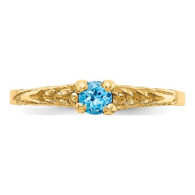 14K Gold Blue Topaz Baby Ring | Madi K Size 3 – view 5