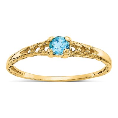14K Gold Blue Topaz Baby Ring | Madi K Size 3