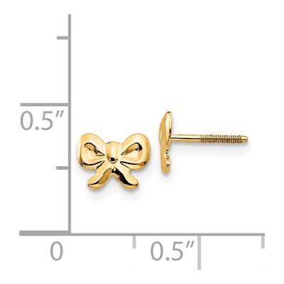 14K Yellow Gold Bow Screwback Stud Earrings – view 5