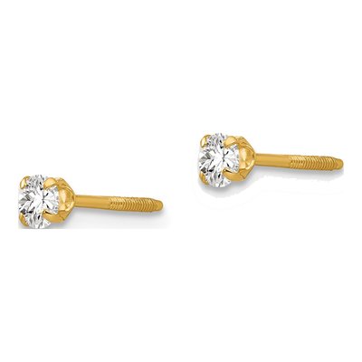 14K Yellow Gold April Birthstone Screwback Studs | Madi K – view 3