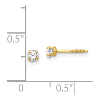 14K Yellow Gold April Birthstone Screwback Studs | Madi K – view 5