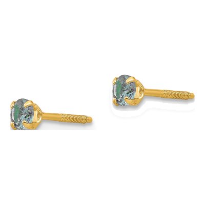 14K Yellow Gold June Birthstone Stud Earrings – view 3