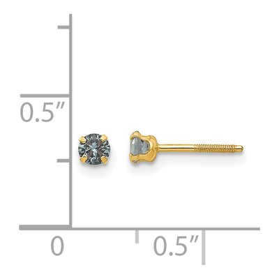 14K Yellow Gold June Birthstone Stud Earrings – view 5