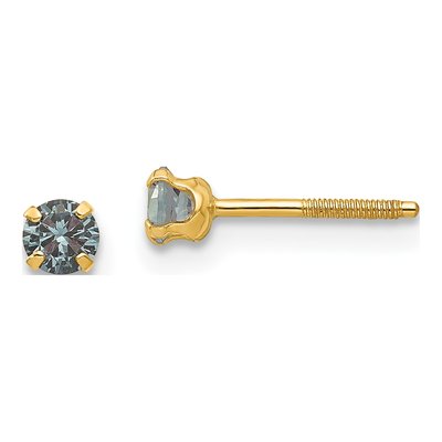 14K Yellow Gold June Birthstone Stud Earrings