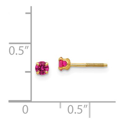 14K Yellow Gold July Birthstone Stud Earrings – view 5