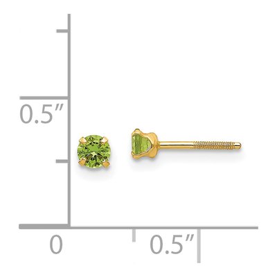 14K Yellow Gold August Birthstone Stud Earrings – view 5