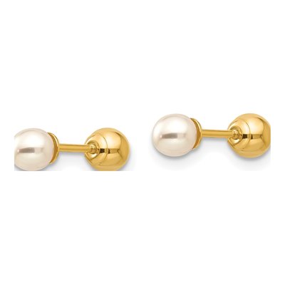 14K Yellow Gold Freshwater Cultured Pearl Reversible Screwback Stud Earrings – view 2