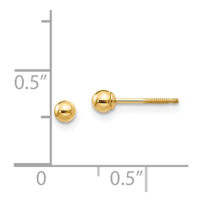14K Yellow Gold Ball Screwback Stud Earrings – view 5