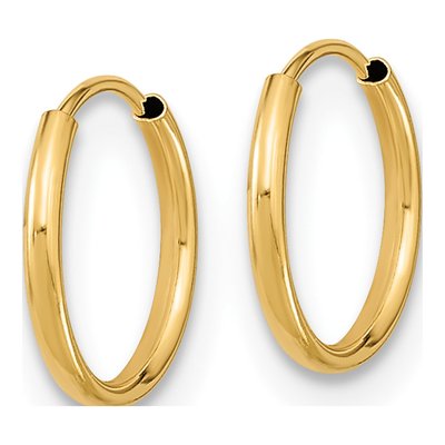 14K Yellow Gold 9mm Endless Hoop Earrings – view 3