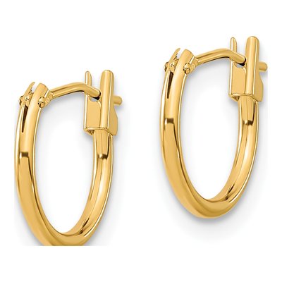 14K Yellow Gold 11mm Hoop Earrings – view 3