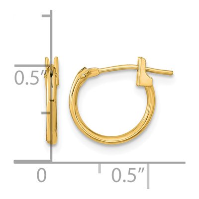 14K Yellow Gold 11mm Hoop Earrings – view 6