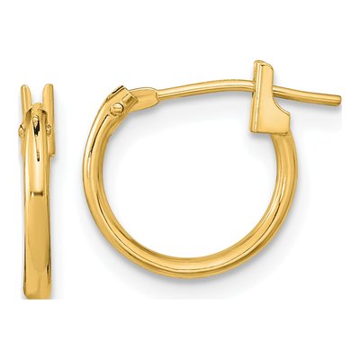 14K Yellow Gold 11mm Hoop Earrings