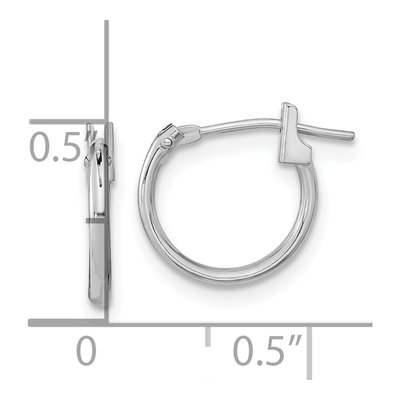 14K White Gold 11mm Hoop Earrings – view 3