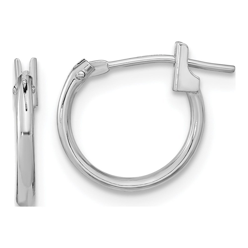 14K White Gold 11mm Hoop Earrings