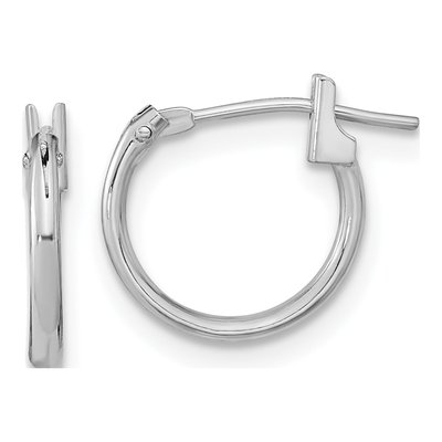 14K White Gold 11mm Hoop Earrings