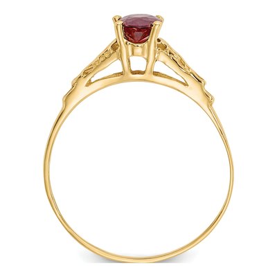 14K Yellow Gold Girls' Garnet Birthstone Ring – view 2