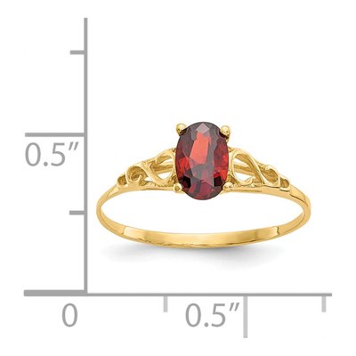 14K Yellow Gold Girls' Garnet Birthstone Ring – view 3