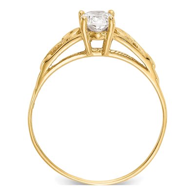 14K Yellow Gold Girls' Spinel Birthstone Ring – view 2