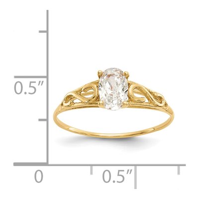 14K Yellow Gold Girls' Spinel Birthstone Ring – view 3