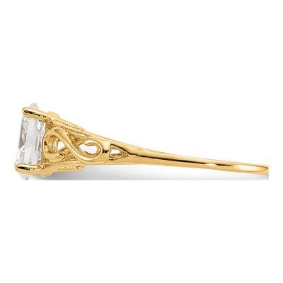 14K Yellow Gold Girls' Spinel Birthstone Ring – view 4