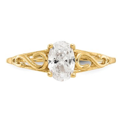 14K Yellow Gold Girls' Spinel Birthstone Ring – view 5
