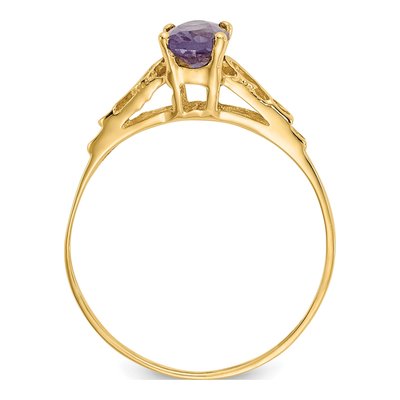 14K Yellow Gold Girls' Lab-Created Alexandrite Ring – view 2