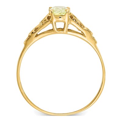 14K Yellow Gold Girls' Peridot Birthstone Ring – view 2