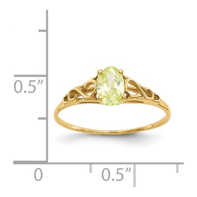 14K Yellow Gold Girls' Peridot Birthstone Ring – view 3