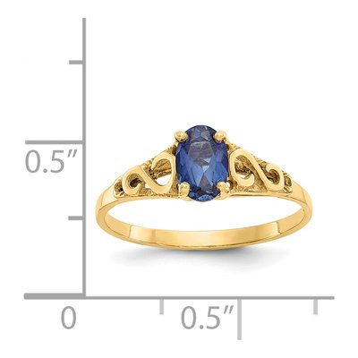 14K Yellow Gold Girls' September Birthstone Ring – view 3