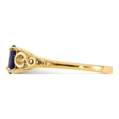14K Yellow Gold Girls' September Birthstone Ring – view 4