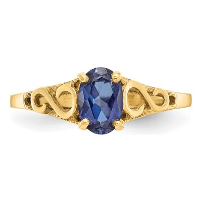 14K Yellow Gold Girls' September Birthstone Ring – view 5