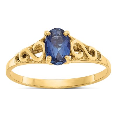 14K Yellow Gold Girls' September Birthstone Ring