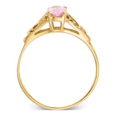 14K Yellow Gold Girl's October Birthstone Ring – view 2