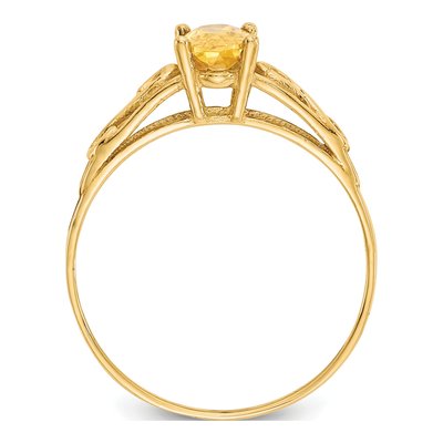 14K Yellow Gold Girls' Citrine Birthstone Ring – view 2