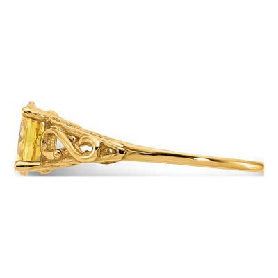 14K Yellow Gold Girls' Citrine Birthstone Ring – view 3