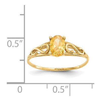 14K Yellow Gold Girls' Citrine Birthstone Ring – view 4