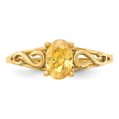 14K Yellow Gold Girls' Citrine Birthstone Ring – view 5