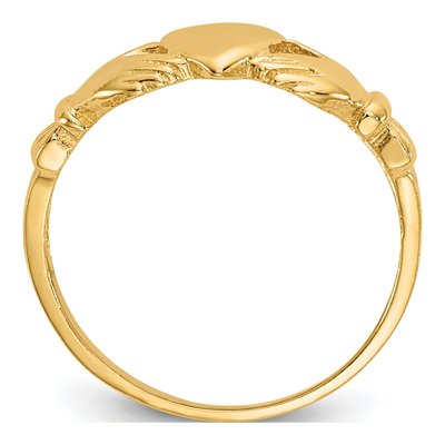 14K Yellow Gold Claddagh Baby Ring – view 2