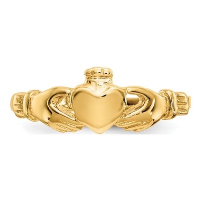 14K Yellow Gold Claddagh Baby Ring – view 4