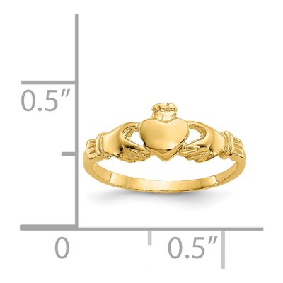14K Yellow Gold Claddagh Baby Ring – view 5