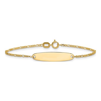 14K Yellow Gold Figaro Baby ID Bracelet – view 3