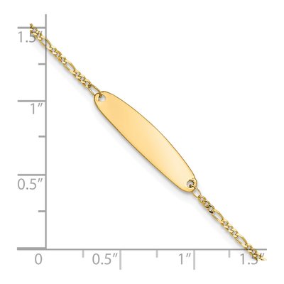 14K Yellow Gold Figaro Baby ID Bracelet – view 4