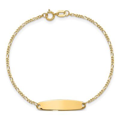 14K Yellow Gold Figaro Baby ID Bracelet – view 5
