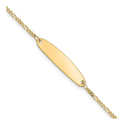 14K Yellow Gold Figaro Baby ID Bracelet