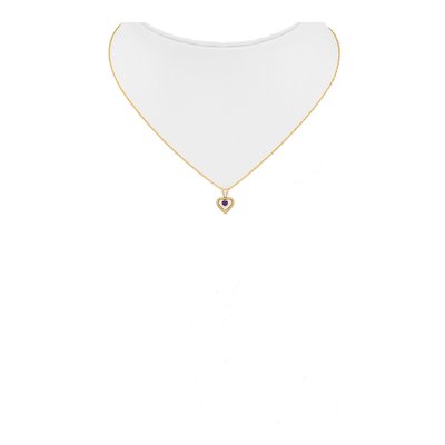 14K Yellow Gold Amethyst Girls' Heart Pendant Necklace – view 4