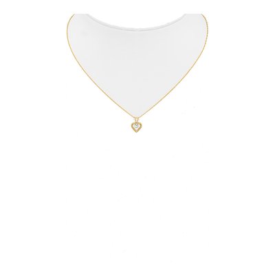 14K Yellow Gold Aquamarine Girls' Heart Pendant Necklace – view 4