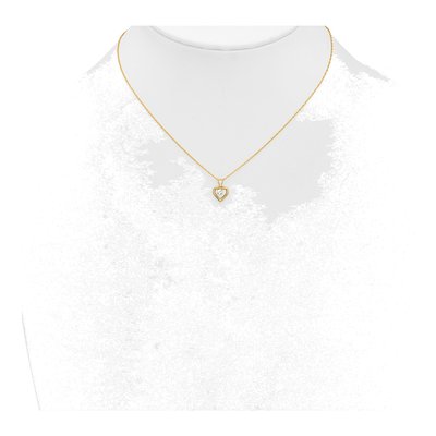 14K Yellow Gold White Topaz Girls' Heart Pendant Necklace – view 4
