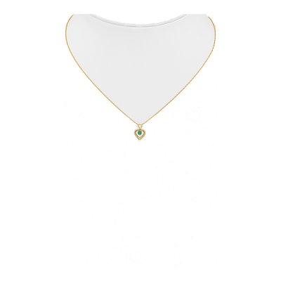 14K Yellow Gold Emerald Girls' Heart Pendant Necklace – view 4